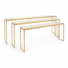 John-Richard EUR-02-0336 - Kano Nesting Console, Set of 3, Cream, Gold Frame, 60&34;W EUR-02-0336