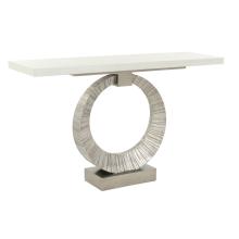 John-Richard EUR-02-0337 - Leili Console, White, Pewter, 60&34;W EUR-02-0337