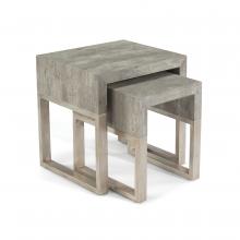 John-Richard EUR-03-0717 - Piazza Nesting Table, Set of 2, Gray, Silver, 22&34;W EUR-03-0717