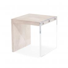 John-Richard EUR-03-0743 - Loftus End Table, Ivory, Clear Acrylic Leg, 22&34;W EUR-03-0743