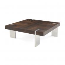 John-Richard EUR-03-0789 - dge Cocktail Table, Wood, Polished Stainless Steel Legs, 48&34;W EUR-03-0789