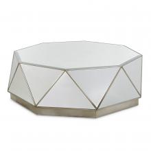 John-Richard EUR-03-0816 - iant Cocktail Table, Mirror, Burnished Silver Leaf Base, 52&34;W EUR-03-0816