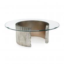 John-Richard EUR-03-0830 - tail Table, Clear Glass Top, Burnished Silver Leaf Base, 54&34;W EUR-03-0830