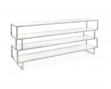 John-Richard EUR-03-0831 - le Table, Polished Stainless Steel, Clear Glass Shelves, 41&34;W EUR-03-0831