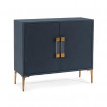 John-Richard EUR-04-0522 - Aveley Cabinet, Indigo, Brass Legs, 43&34;W EUR-04-0522