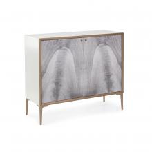 John-Richard EUR-04-0573 - Duet Cabinet, Pearl White, Brushed Brass, 42.5&34;W EUR-04-0573