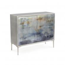 John-Richard EUR-04-0598 - Spring Rain Commode, Blue, Pewter Frame, 42&34;W EUR-04-0598