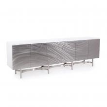 John-Richard EUR-04-0607 - Azure Sideboard, Brushed Stainless Steel, White, 94.5&34;W EUR-04-0607