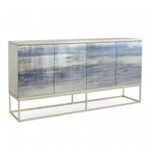 John-Richard EUR-04-0647 - Malvasia Cabinet, Blue, Brushed Steel, 82&34;W EUR-04-0647