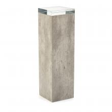 John-Richard EUR-08-0083 - Piazza Pedestal, Gray, Crystal Glass Top, 11.75&34;W EUR-08-0083