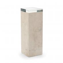 John-Richard EUR-08-0086 - Loftus Pedestal, Small, Ivory, Crystal Glass Top, 11.75&34;W EUR-08-0086