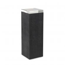 John-Richard EUR-08-0096 - Greystoke Pedestal, Short, Black, Crystal Glass Top, 11.75&34;W EUR-08-0096