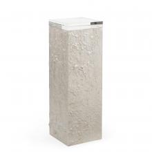 John-Richard EUR-08-0114 - Solo Pedestal, Small, Silver, Crystal Glass Top, 11.75&34;W EUR-08-0114