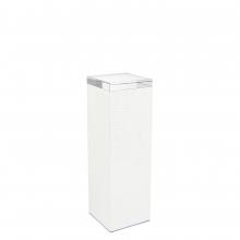 John-Richard EUR-08-0128 - Dracaena Pedestal, Short, White, Crystal Glass Top, 12&34;W EUR-08-0128