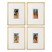 John-Richard GBG-2602S4 - med Art, Set of 4, Pink, Orange, 26.5&34;H x 20.5&34;W x 1&34;D GBG-2602S4