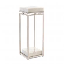 John-Richard JFD-0146 - Elegant Pedestal, White, Stainless Steel Frame, 16&34;W JFD-0146