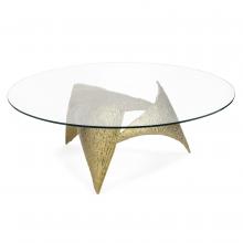 John-Richard JFD-0280 - Winged Cocktail Table, Clear Glass Top, Bronze Base, 31&34;W JFD-0280