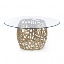 John-Richard JFD-0283 - Addison Dining Table, Clear Glass Top, Antique Gold Base, 60&34;W JFD-0283