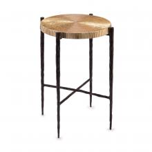 John-Richard JRA-10139 - Oxidized Accent Table, Gold Top, Black Legs, 15&34;W JRA-10139