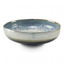 John-Richard JRA-10179 - Reactive Bowl, Shallow, Blue, Cream, 16&34;W JRA-10179