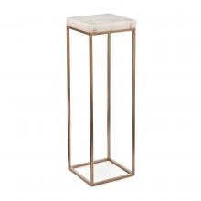 John-Richard JRA-10580 - Calcite Pedestal, White Calcite Top, Antique Brass Frame, 11&34;W JRA-10580