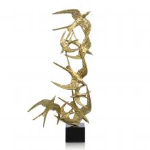 John-Richard JRA-11791 - s in Flight Sculpture, Small, Brass, Black Granite Base, 39.5&34;H JRA-11791