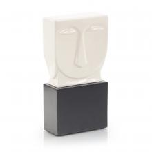 John-Richard JRA-11873 - Modernist Face Sculpture, Series II, White, Black Base, 12.25&34;H JRA-11873