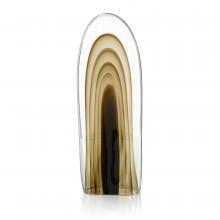 John-Richard JRA-14296 - Rippled Handblown Glass Sculpture, Series I, Brown, 19.75&34;H JRA-14296