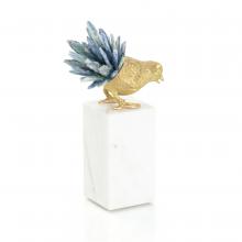 John-Richard JRA-14332 - Bird Sculpture, Series I, Brass, White Marble Base, 8&34;H JRA-14332