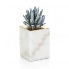 John-Richard JRA-14336 - ite Starburst Sculpture, Series I, Blue, White Marble Base, 8&34;H JRA-14336