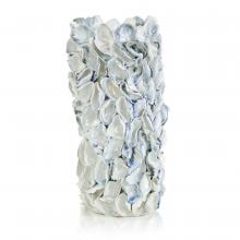 John-Richard JRA-14358 - Stacked Porcelain Seashell Vase, White, Blue, 13.75&34;H JRA-14358