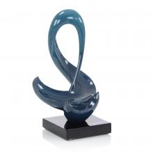 John-Richard JRA-14378 - Sinuous Loop Sculpture, Blue, Black Base, 19.5&34;H JRA-14378