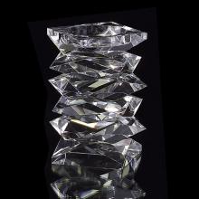 John-Richard JRA-8286 - Stacked Crystal Candle Holder, Medium, Crystal, 6&34;W JRA-8286