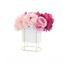 John-Richard JRB-4707W - Sweet Nothings Botanical, Pink, White Vase, 12&34;W JRB-4707W