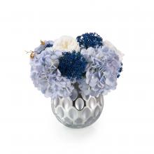 John-Richard JRB-4906W - Dewberry Botanical, Blue, Clear Bowl, 12&34;W JRB-4906W