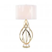 John-Richard JRL-10333 - , Brass, Clear Acrylic Base, White Organza Round Shade, 40.75&34;H JRL-10333