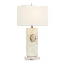 John-Richard JRL-10440 - hell Table Lamp, 1-Light, Ivory, White Linen Square Shade, 32&34;H JRL-10440