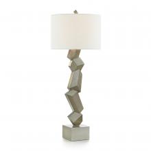 John-Richard JRL-10447 - 39;Oeil Buffet Lamp, 1-Light, Pewter, White Linen Shade, 38.5&34;H JRL-10447