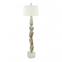 John-Richard JRL-10448 - L&39;Oeil Floor Lamp, 1-Light, Pewter, White Linen Shade, 76&34;H JRL-10448