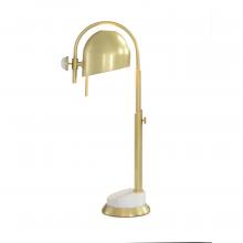 John-Richard JRL-10561 - ndustrial Modern Table Lamp, 1-Light, Brass, White Marble, 27&34;H JRL-10561