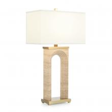 John-Richard JRL-10586 - Table Lamp, 1-Light, Brown, Bronze, White Linen Shade, 32.75&34;H JRL-10586