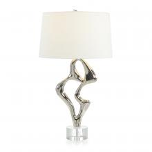 John-Richard JRL-10598 - t, Polished Silver, Clear Acrylic Base, White Linen Shade, 36&34;H JRL-10598