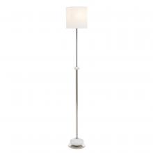 John-Richard JRL-10628 - Adjustable Floor Lamp, 1-Light, Silver, White Linen Shade, 6&34;W JRL-10628