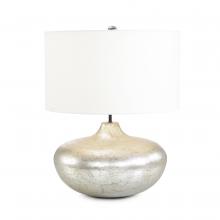 John-Richard JRL-10691 - Table Lamp, 1-Light, Distressed Silver, White Round Shade, 26&34;H JRL-10691