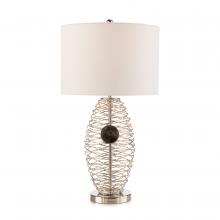 John-Richard JRL-10709 - l Table Lamp, 1-Light, Polished Nickel, White Round Shade, 32&34;H JRL-10709