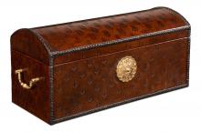 Sarreid 14540 - Baron's Box, Brown Leather, 20"W 14540