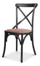Sarreid 17906 - Tuileries Dining Chair, Brown Woven Cane Seat, Black Frame, 35"H 17906