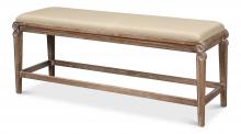 Sarreid 27183 - Smith Building Bench, Linen Fabric, White Oak, 47"W 27183