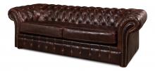 Sarreid 27729 - Piccadilly Sofa, Brown Leather, 91"W 27729