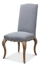 Sarreid 29083 - Thorne Side Chair, Blue Linen, Distressed Wood, 43"H 29083